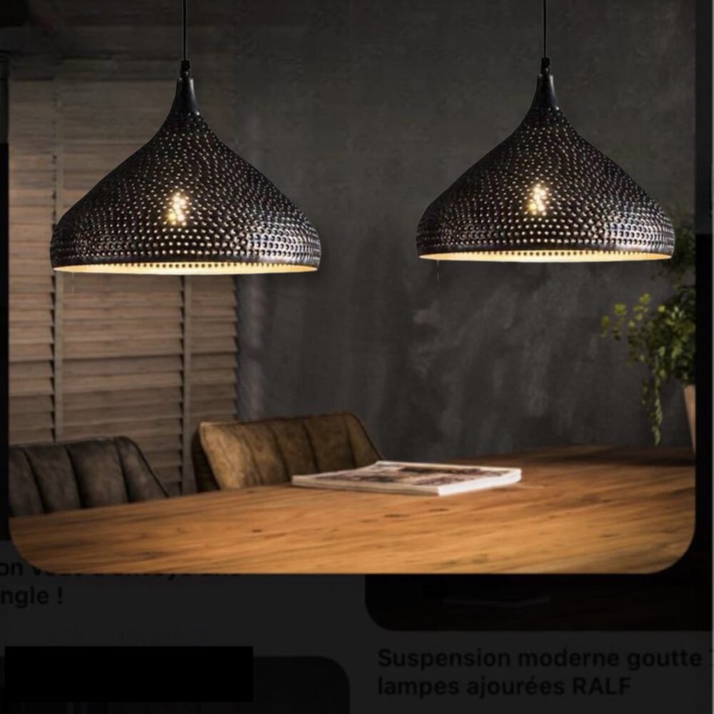 16” Pendant Lamps. Ceiling lamp. Kitchen Island Lighting. Black outside & Gold Color Inside - Image 2