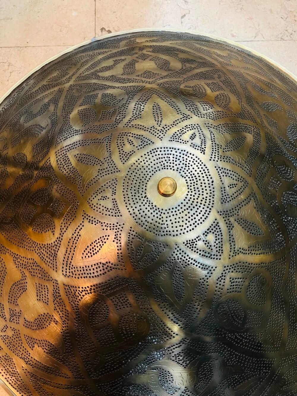 Handcrafted  Moroccan Ceiling Lights, Flush Mount Gold Color Sun Rise 24” diameter - Image 6