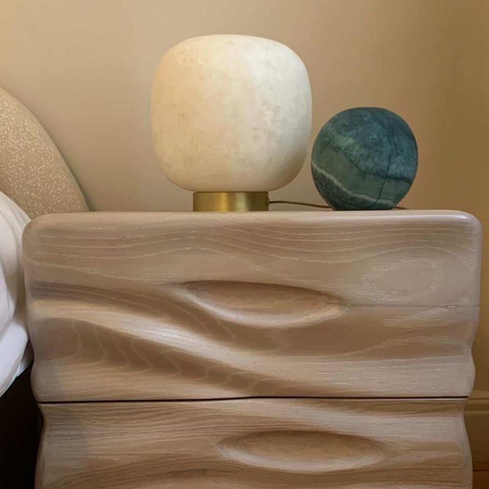 White Alabaster Table Lamp, The Moon - Image 7