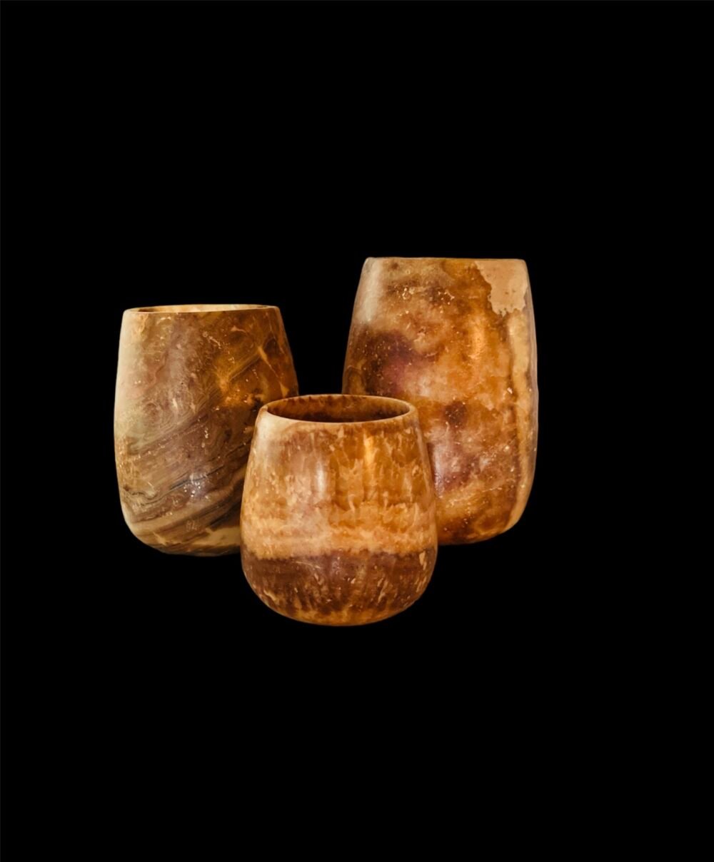 Alabaster Candle Holder Amber - Image 4