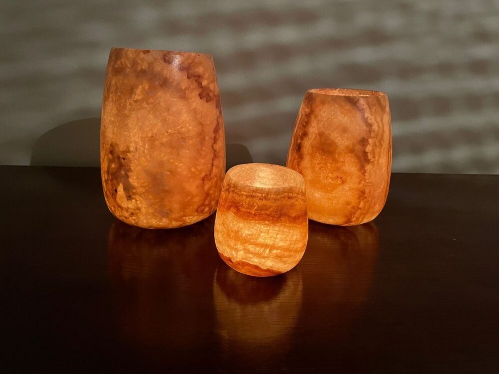 Alabaster Candle Holder Amber