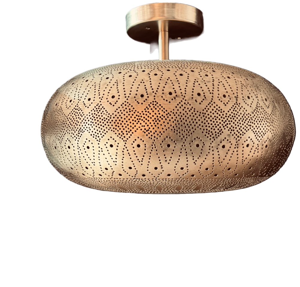 Ceiling Flush Mount, Semi flush Mount, Moroccan Brass Pendant Lamp, Ceiling Light, Copper Light - Image 3