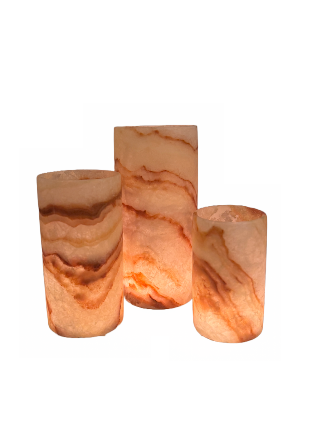 Alabaster Tea Light Candle Holder, Veins Alabaster Cylinder Candle Holder , Egyptian Alabaster Candle Holder - Image 3