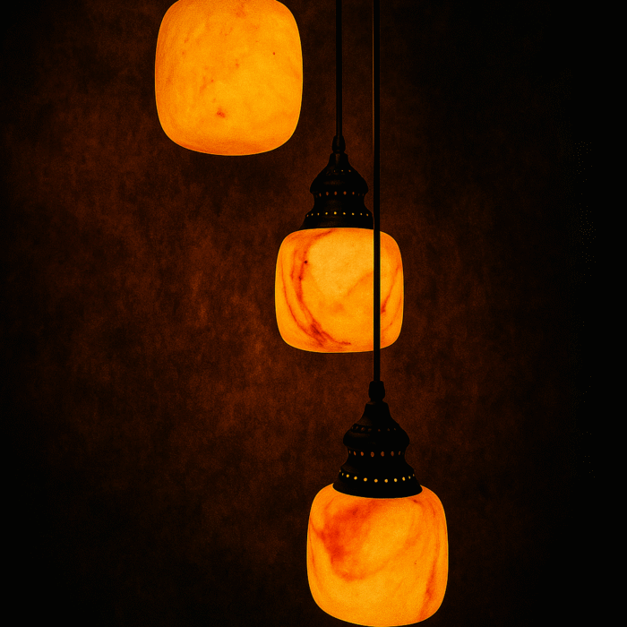Natural Alabaster Pendant Light – Elegant Design & Warm Glow